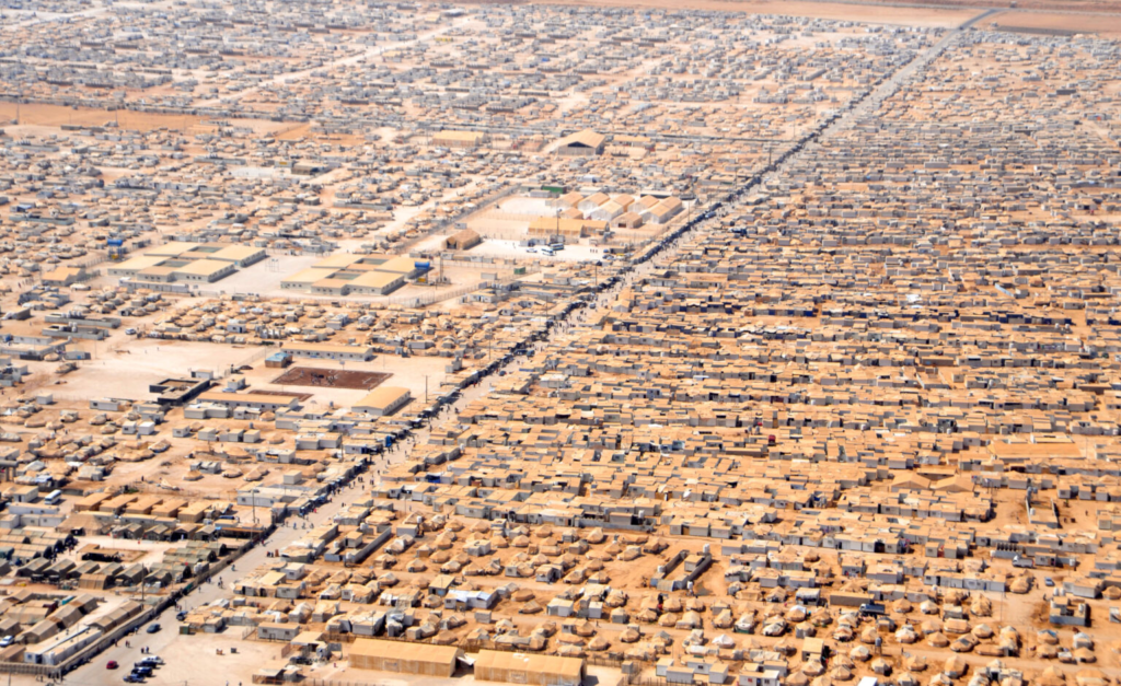 campo de refugiados na Jordânia que recebeu Sírios durante a guerra